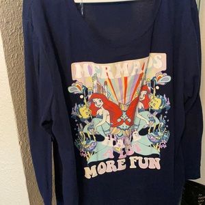 Navy blue longsleeved Little Mermaid sweater.